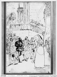 Francis I and Charles V at the Abbey Church of Saint-Denis (c.1811)